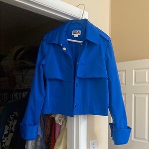 Target Blue Cropped Utility Jacket with Structured Design